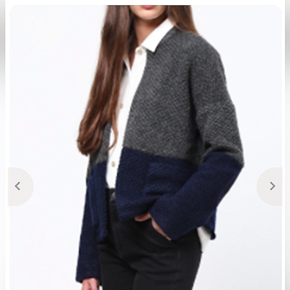 Anthropologie MOTH Colorblock Wool Coat blazer - Picture 8 of 8